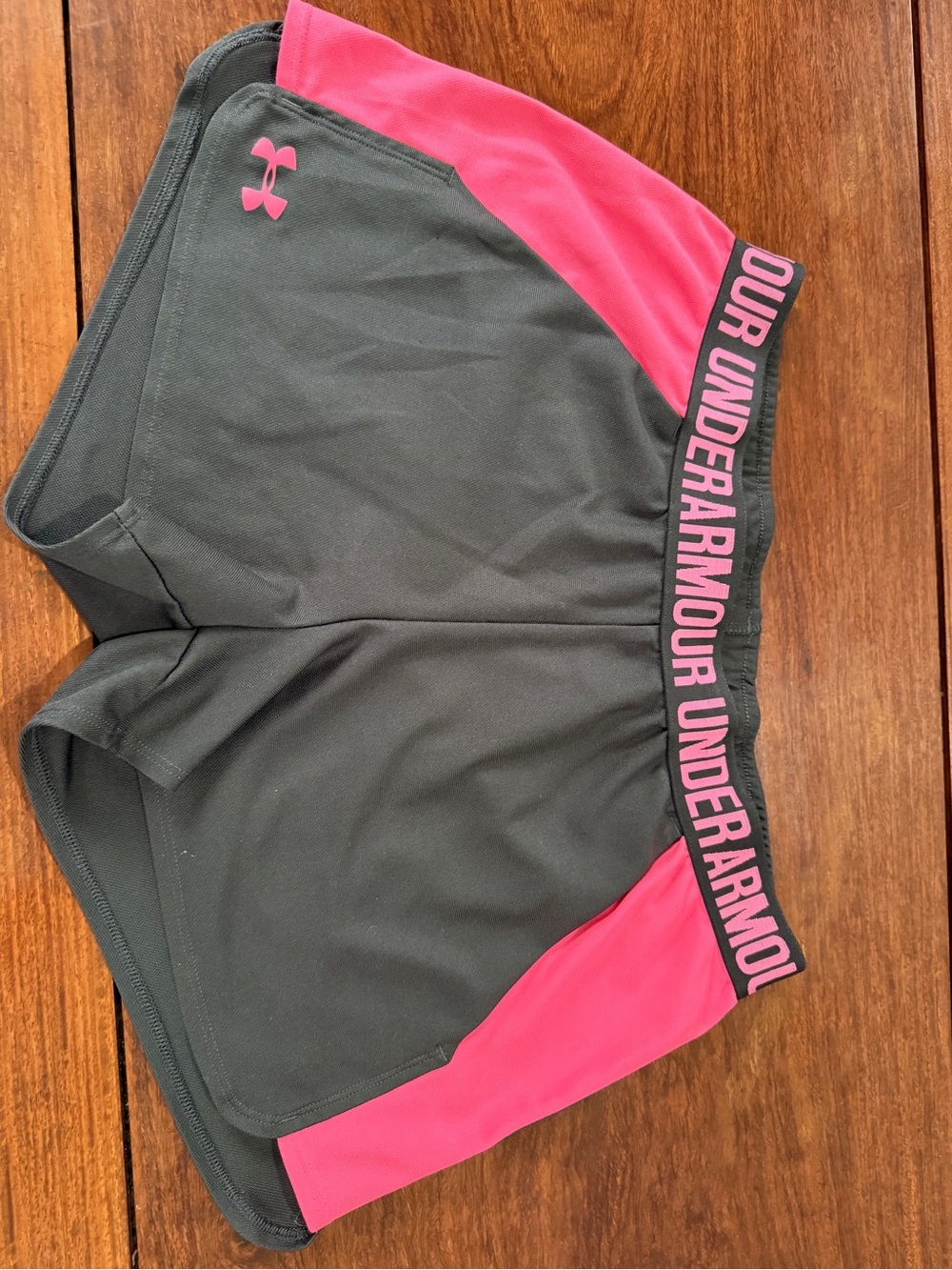 Under Armour Black and Pink Women's Athletic Shorts